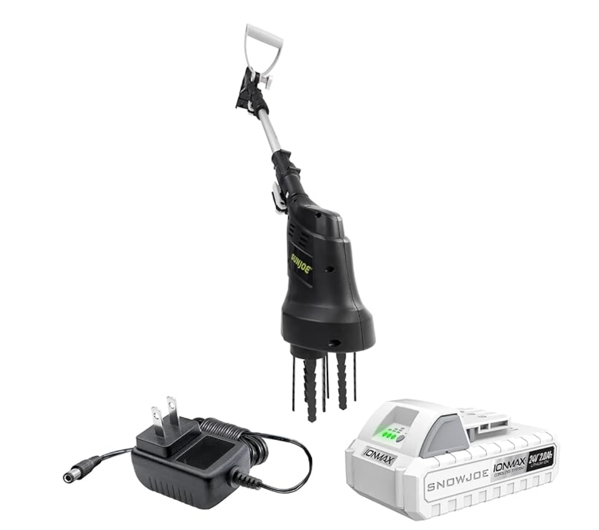 1f16b5c4e6549113a4c4a6dcad3fd130080f1ffdc1a236f6136ea17a40cef9e9-1.png Restored Sun Joe 24V 24V-CTLR-LTE | 2-in-1 Hand Held & Long Handle Tiller Cultivator (Refurbished) - Image 1