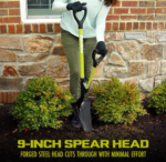 Restored Sun Joe SJ-SHLV07 | Shovelution Strain-Reducing Garden Shovel | Spear Head Digging | 9-Inch Steel (Refurbished) - Image 5
