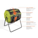Restored Sun Joe SJ-CMPS1 | All-Season Outdoor Tumbling Composter | Dual Sliding Chamber | 42-Gallon | 2-10 Weeks | BPA-Free Material (Refurbished) - Image 7