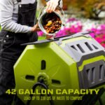 Restored Sun Joe SJ-CMPS1 | All-Season Outdoor Tumbling Composter | Dual Sliding Chamber | 42-Gallon | 2-10 Weeks | BPA-Free Material (Refurbished) - Image 5