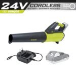 Restored Sun Joe 24V-JB-LTE | 24V 385-CFM Turbine Cordless Jet Leaf Blower Kit | 2.0-Ah Battery + Quick Charger (Refurbished) - Image 2