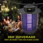 Restored Sun Joe SJ-BZ18W | 18-Watt UV Indoor/Outdoor Bug Zapper | 1600 sq ft Coverage | Whisper Quiet Operation | For Mosquitos, Flies, Gnats, Moths, and More (Refurbished) - Image 3