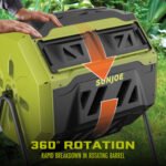 Restored Sun Joe SJ-CMPS1 | All-Season Outdoor Tumbling Composter | Dual Sliding Chamber | 42-Gallon | 2-10 Weeks | BPA-Free Material (Refurbished) - Image 3