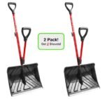 2 PACK - Snow Joe Shovelution SJ-SHLV01 | 18-in Strain-Reducing Snow Shovel | W/ Spring Assisted Handle (Open Box)