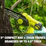 Restored Sun Joe 24V-HCS-LTE 24-Volt IONMAX Cordless Handheld Chainsaw | 5-inch Pruning Saw Kit | W/ 2.0-Ah Battery + Charger (Refurbished) - Image 6