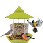 Restored Sun Joe SJ-WBFX-GRN Wild Bird Hanging Feeder, w/Roof and Hexagonal Shape, for Outdoor Garden & Yard Decoration, 2.15 Lbs Bird Seed & Nut Capacity (Refurbished) - Image 8