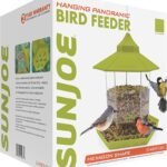 Restored Sun Joe SJ-WBFX-GRN Wild Bird Hanging Feeder, w/Roof and Hexagonal Shape, for Outdoor Garden & Yard Decoration, 2.15 Lbs Bird Seed & Nut Capacity (Refurbished)