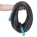 Restored Aqua Joe AJFJH100-PRO 100 Foot Fiberjacket Garden Hose w/Metal Fittings and Twist Nozzle, 600 Max PSI Rating (Refurbished) - Image 3
