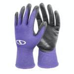 Restored Sun Joe GGNP-S3-PRP Reusable Nitrile-Palm Gloves | Tactile | Washable | One Size Fits Most | Set of 3 (Purple) (Refurbished) - Image 2