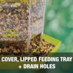 Restored Sun Joe SJ-WBFX-GRN Wild Bird Hanging Feeder, w/Roof and Hexagonal Shape, for Outdoor Garden & Yard Decoration, 2.15 Lbs Bird Seed & Nut Capacity (Refurbished) - Image 7