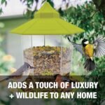 Restored Sun Joe SJ-WBFX-GRN Wild Bird Hanging Feeder, w/Roof and Hexagonal Shape, for Outdoor Garden & Yard Decoration, 2.15 Lbs Bird Seed & Nut Capacity (Refurbished) - Image 4